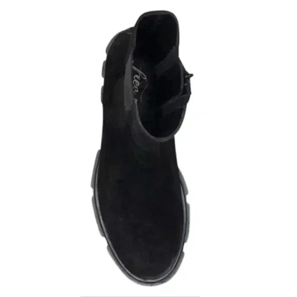 Free People Brooks Midcalf Chelsea Suede Boots, Black - Picture 4 of 4